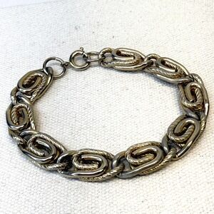 Vintage Coil Chain Bracelet Silver-Tone Marked Germany Classic‎ MCM
